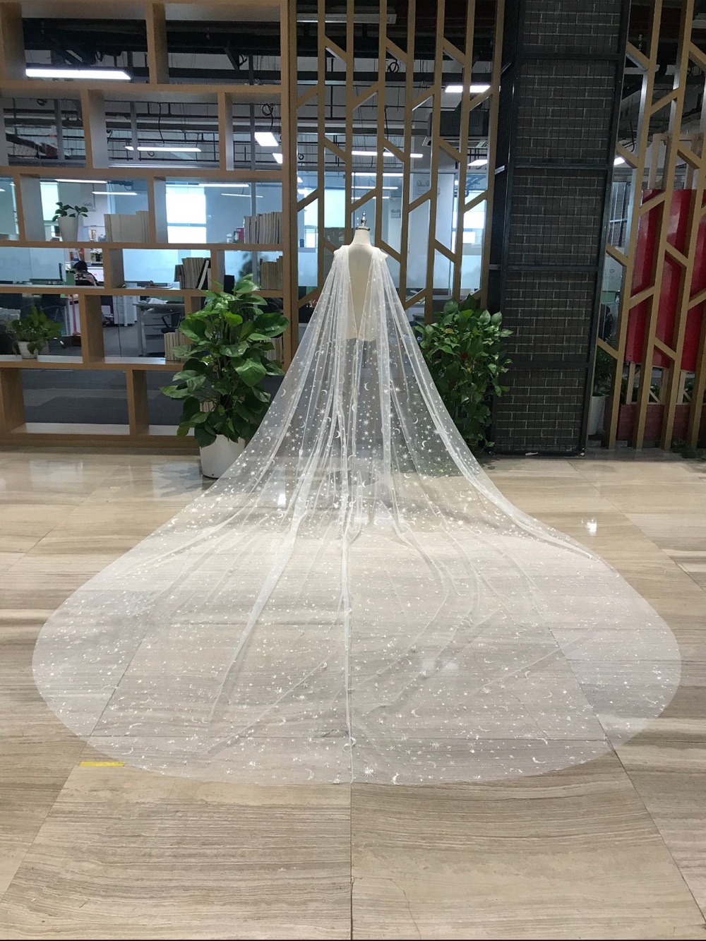 Ethereal Sparkling Bridal Cape in White